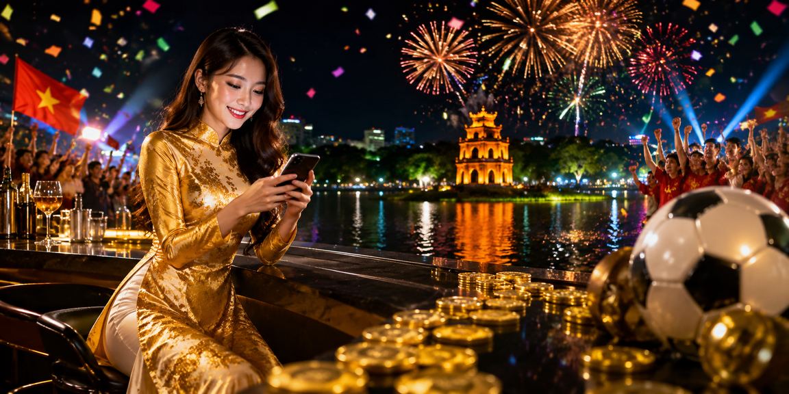 Người dùng tại Hà Nội mặc áo dài kiểm tra giải thưởng casino trên điện thoại