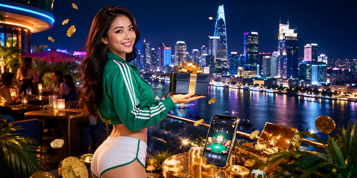 Không gian casino và cá cược sôi động tại Việt Nam với ánh đèn đặc trưng buổi tối